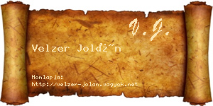 Velzer Jolán névjegykártya